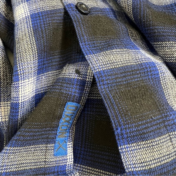 Dixxon Flannel Co. - "The Riot" Men's Small - Blue/Black/White Plaid - Picture 5 of 10